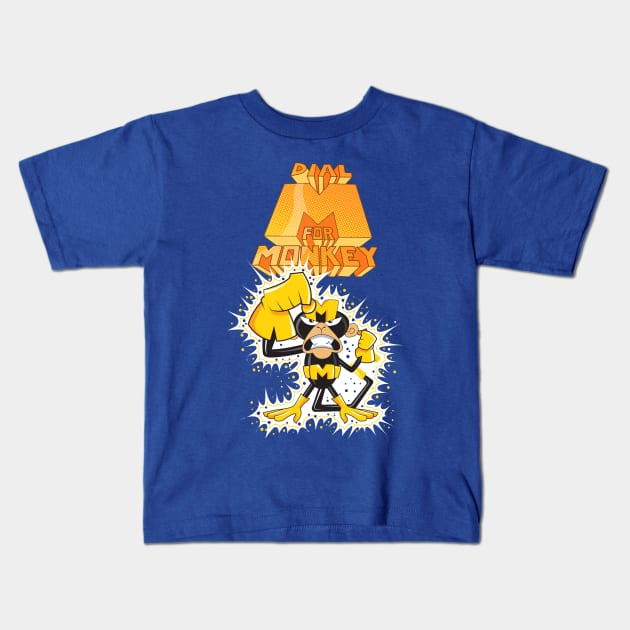 Dial M For Monkey Kids T-Shirt by DeepDiveThreads